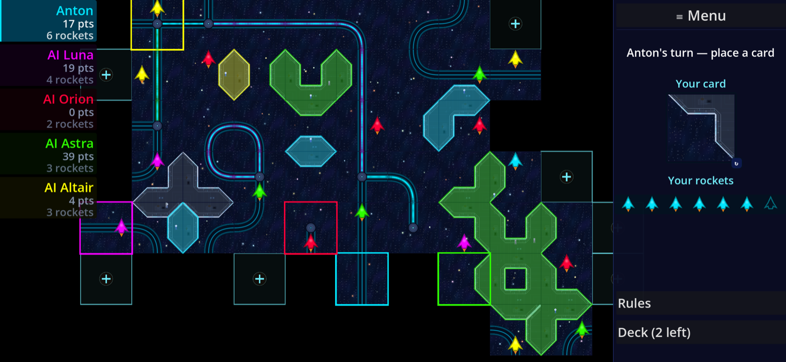 CosmosOn match with multiple players and route structures